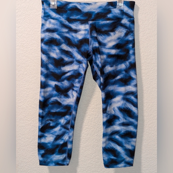 Calvin Klein Performance Printed Leggings Navy Blue Combo Size Medium - Picture 2 of 7